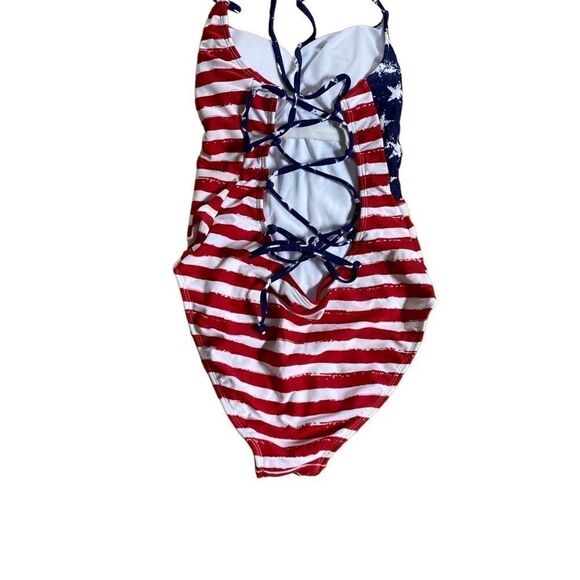 Exhilaration women’s flag, patriotic shelf, bra, strappy back swimsuit s/small - Picture 4 of 5